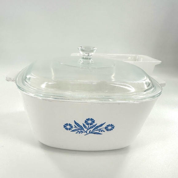 Vintage Corning Ware Blue Cornflower 4 pc set Casserole Baking Dishes with lids - Picture 5 of 14